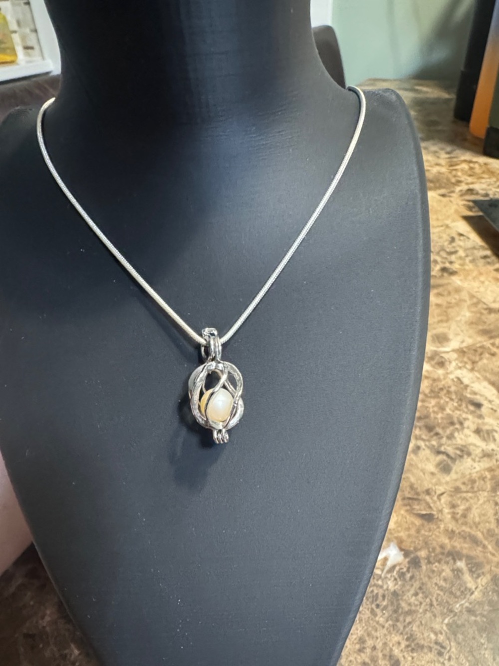 Genuine Cream Pearl / Sterling Silver Necklace